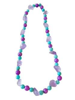 Sommertyp Farben Edelsteinkette Halskette Kette Amethyst Howlith türkis Sugilit-Jaspis